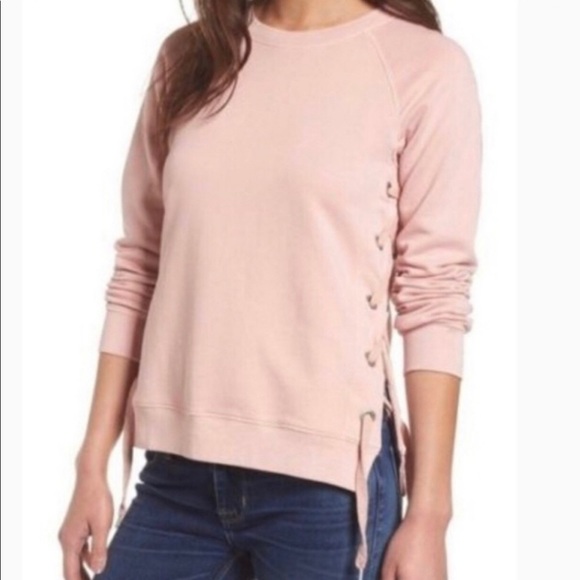 Sincerely Jules Harper Pink Lace Up Sweatshirt - Picture 5 of 12